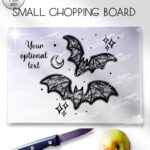 20454 black lace bats gothic chopping board 2