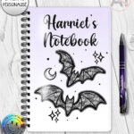 20455 black lace bats gothic a5 notebook 1