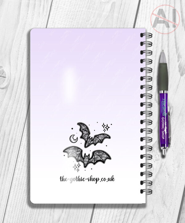 20455 black lace bats gothic a5 notebook 2