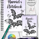 20455 black lace bats gothic a5 notebook 3