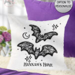 20458 black lace bats gothic cushion 1