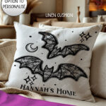 20458 black lace bats gothic cushion 2