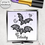 20459 black lace bats gothic compact mirror 1