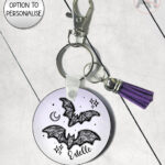 20461 black lace bats keyring