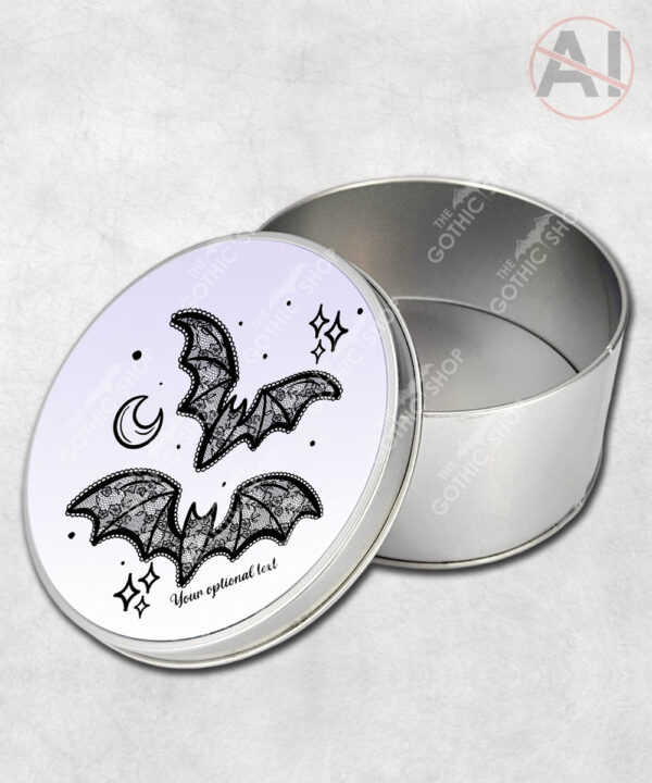 20462 black lace bats gothic tin 4