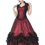 bordeaux gothic prom dress by sinister small uk10