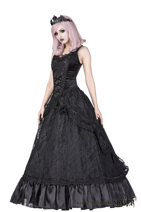 eglantine lace & velvet gothic dress by sinister s (uk10) (copy)