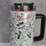 black white emo lyrics gothic print large 40oz insulated tumbler with handle second