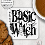 basic witch gothic mug and/or coaster optional to personalise