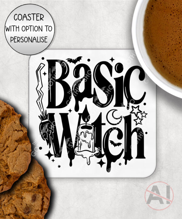 basic witch gothic mug and/or coaster optional to personalise