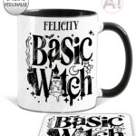 basic witch gothic mug and/or coaster optional to personalise