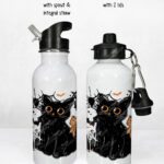 20467 halloween black cat gothic water bottle 2