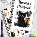 20469 halloween black cat gothic notebook 1