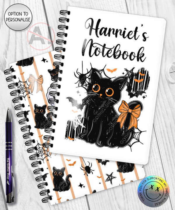 20469 halloween black cat gothic notebook 1