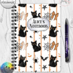 20469 halloween black cat gothic notebook 2