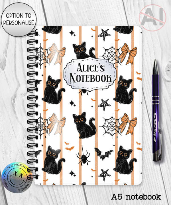 20469 halloween black cat gothic notebook 2