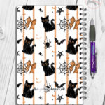 20469 halloween black cat gothic notebook 3
