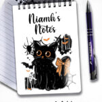 20469 halloween black cat gothic notebook 4