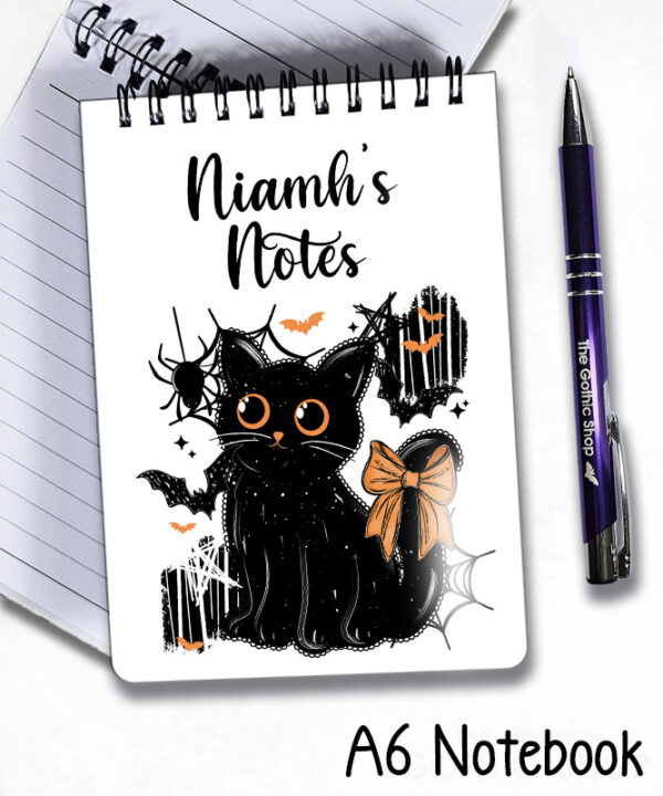 20469 halloween black cat gothic notebook 4