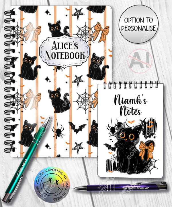 20469 halloween black cat gothic notebook 5