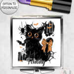 20472 halloween black cat gothic compact mirror 1