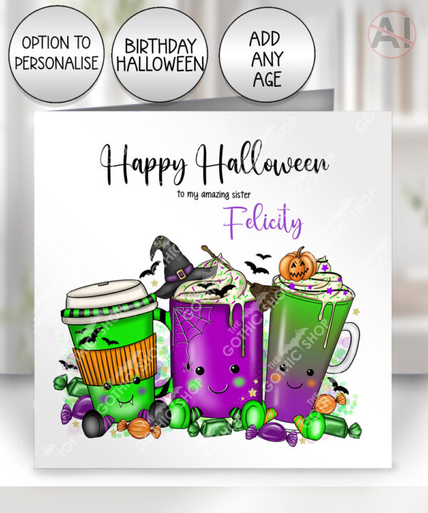 20474 halloween drinks gothic halloween card