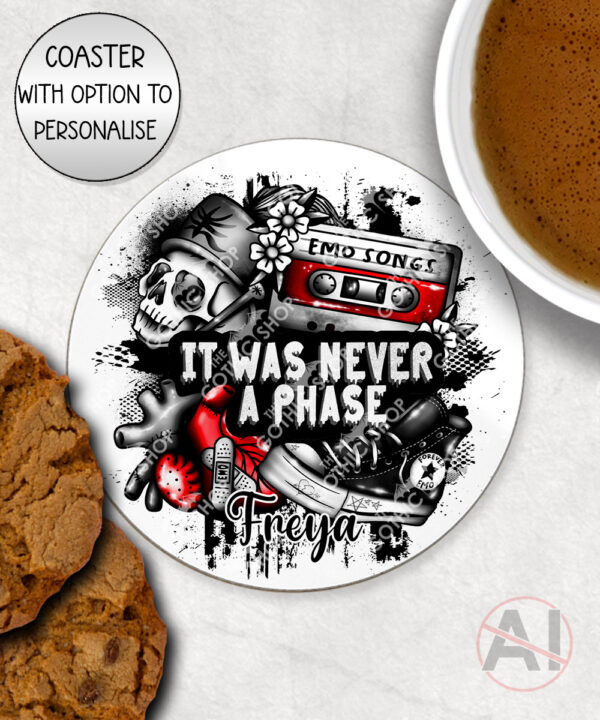 20496 emo never a phase personalised coaster