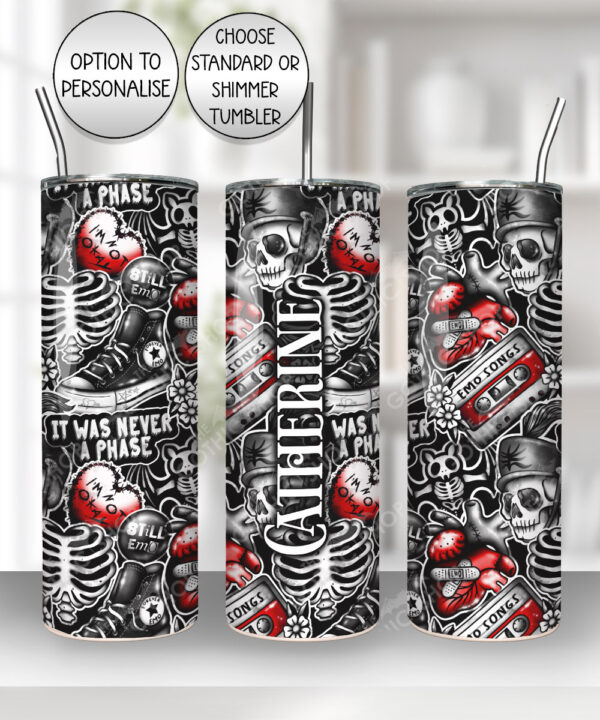 20497 emo never a phase personalised tumbler 3