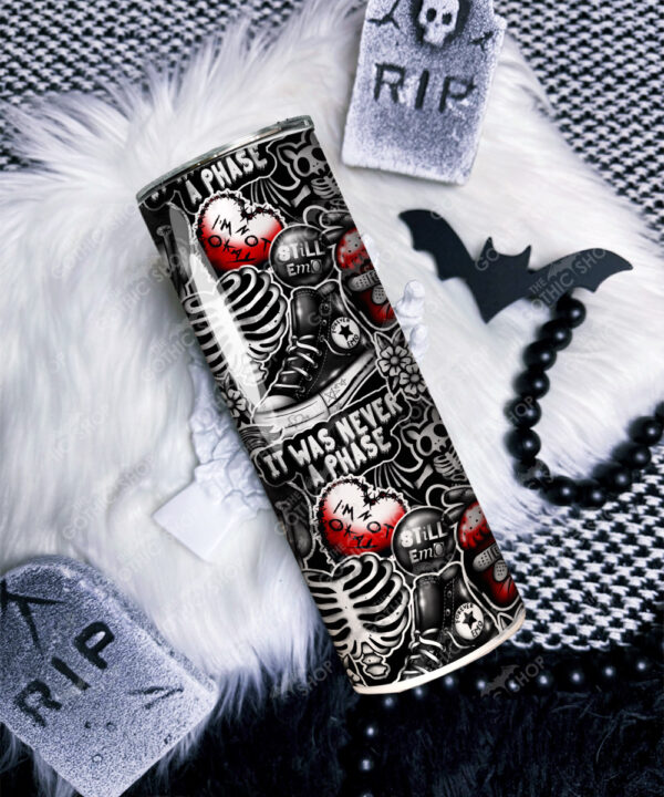 never a phase emo gothic 20oz insulated tumbler