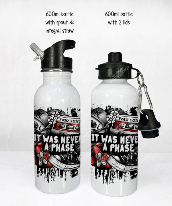 20498 emo never a phase personalised water bottle 1