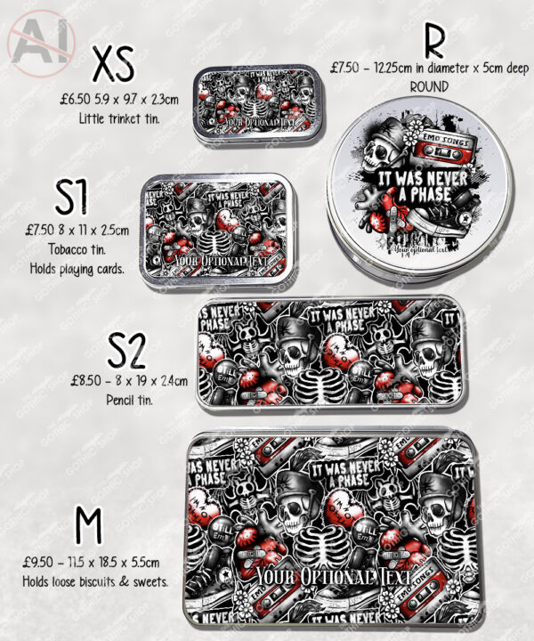 20500 emo never a phase personalised storage tin 5