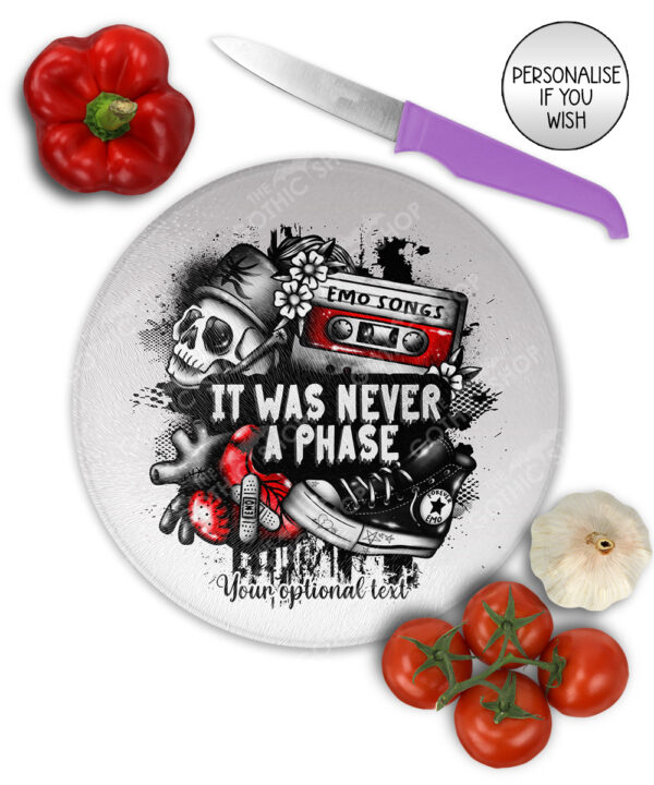 20501 emo never a phase personalised chopping board 2