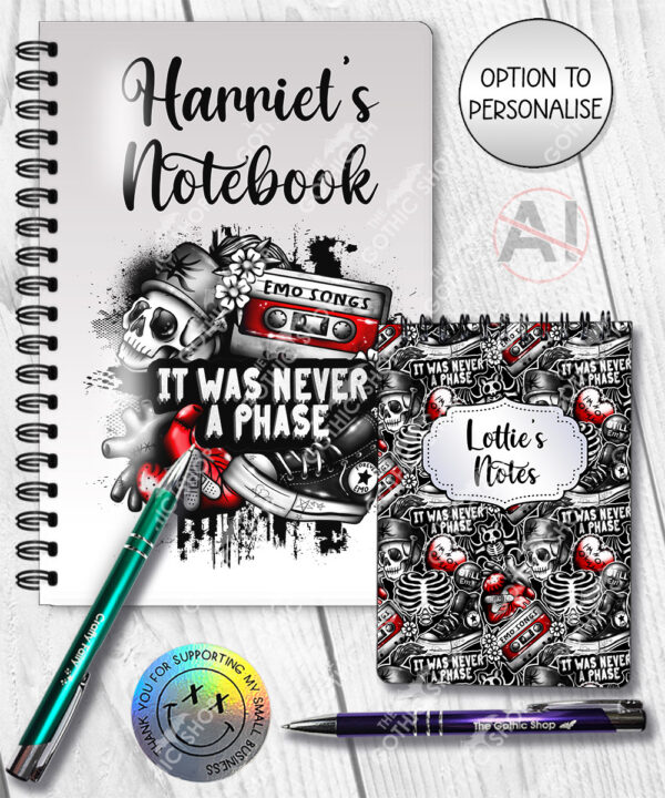 20502 emo never a phase personalised a5 notebook 4