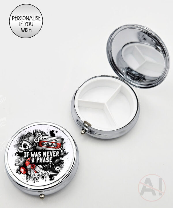 20506 emo never a phase personalised pill box 2