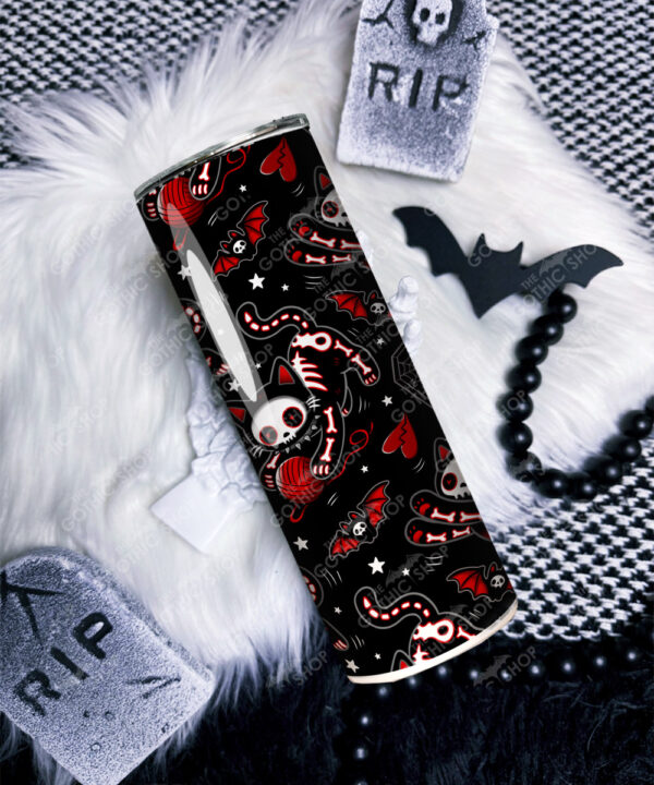 skellie cats gothic 20oz insulated tumbler