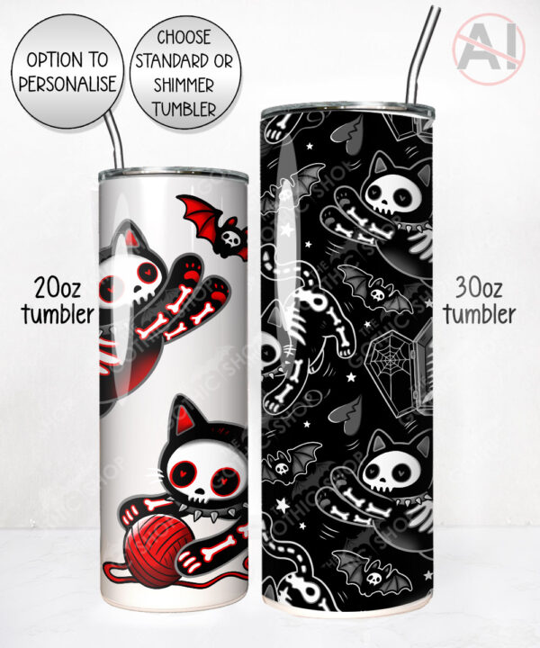 20510 skellie cats gothic halloween tumbler 6