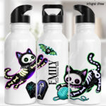 20511 skellie cats gothic halloween water bottle 1