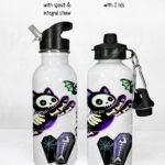 20511 skellie cats gothic halloween water bottle 2