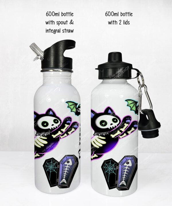 20511 skellie cats gothic halloween water bottle 2