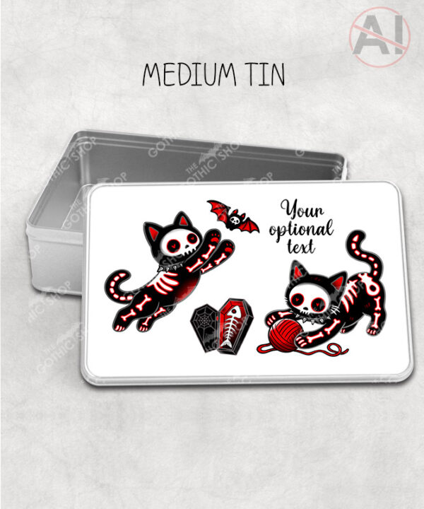20513 skellie cats gothic halloween storage tin 1