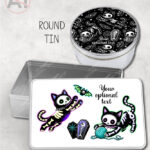 20513 skellie cats gothic halloween storage tin 5