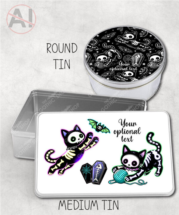 20513 skellie cats gothic halloween storage tin 5