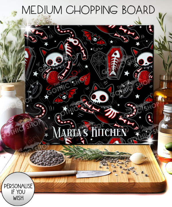20514 skellie cats gothic halloween chopping board 1