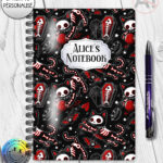 20515 skellie cats gothic halloween notebook 2