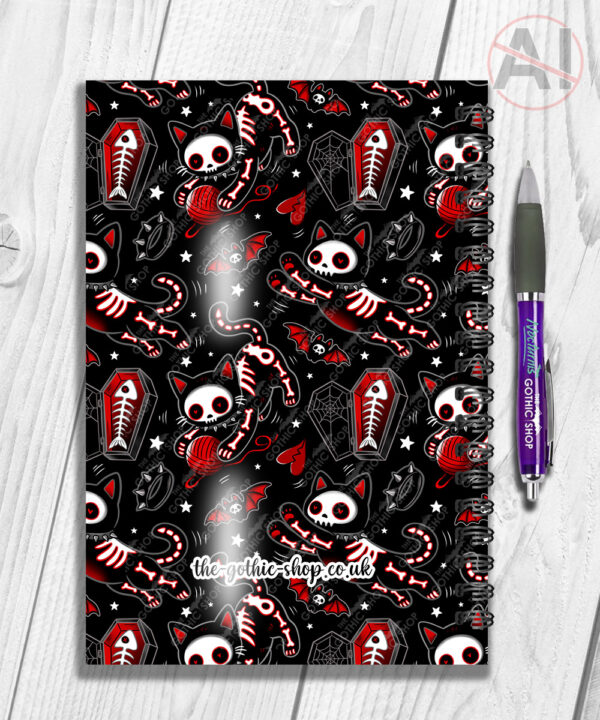 20515 skellie cats gothic halloween notebook 3