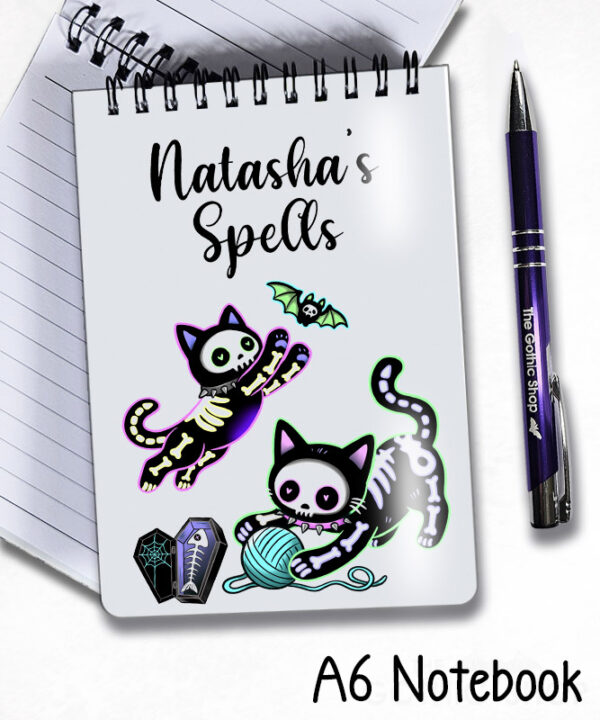 20515 skellie cats gothic halloween notebook 4