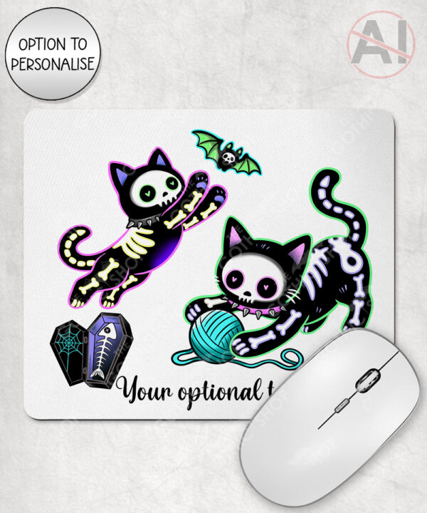 20516 skellie cats gothic halloween mousemat 1