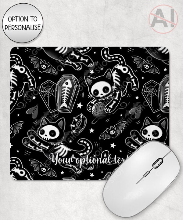 20516 skellie cats gothic halloween mousemat 2
