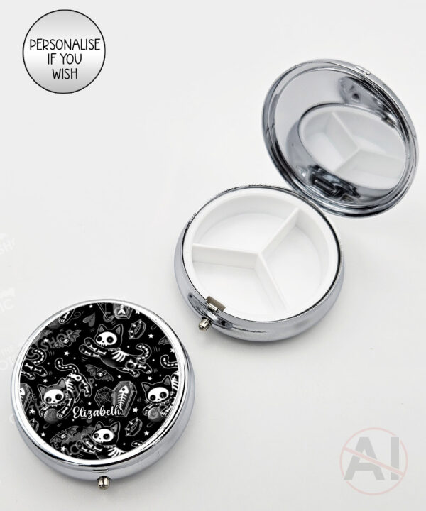 20519 skellie cats gothic halloween pill box 3