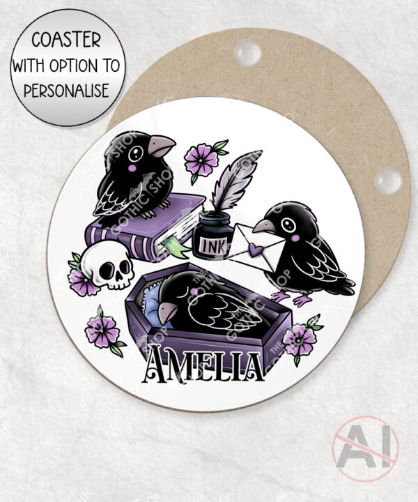 20535 nevermore raven gothic coaster 1